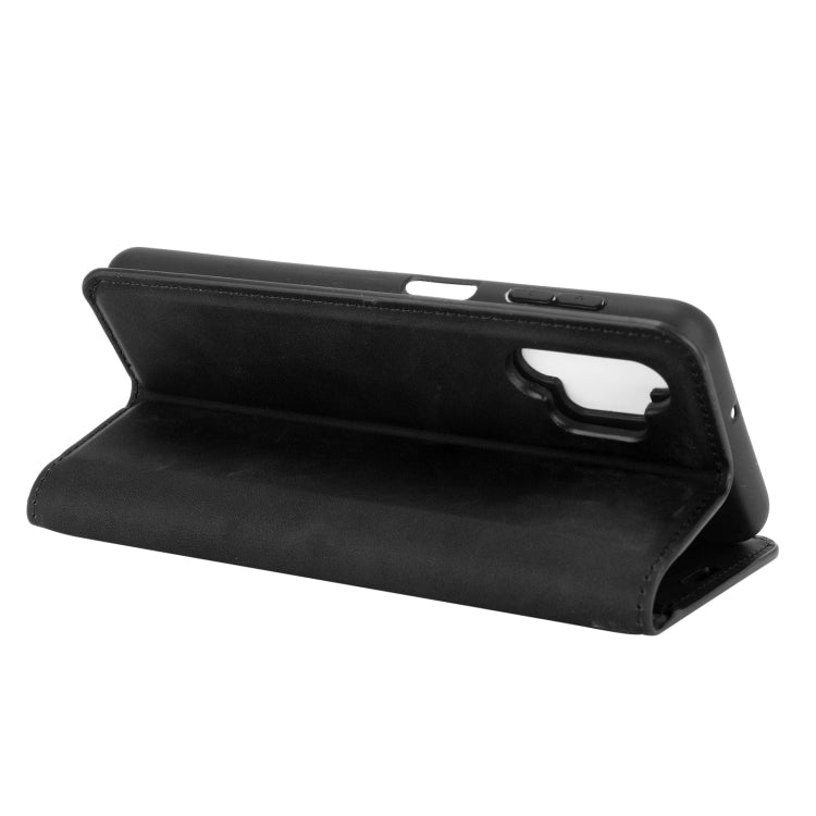 Per Samsung Galaxy A32 5G Custodia in pelle con ventosa magnetica per affari retro-pelle con supporto e slot per carte e portafoglio, For Galaxy A32 5G