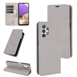 Per Samsung Galaxy A32 5G Custodia in pelle con ventosa magnetica per affari retro-pelle con supporto e slot per carte e portafoglio, For Galaxy A32 5G