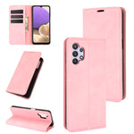 Per Samsung Galaxy A32 5G Custodia in pelle con ventosa magnetica per affari retro-pelle con supporto e slot per carte e portafoglio, For Galaxy A32 5G