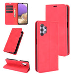 Per Samsung Galaxy A32 5G Custodia in pelle con ventosa magnetica per affari retro-pelle con supporto e slot per carte e portafoglio, For Galaxy A32 5G