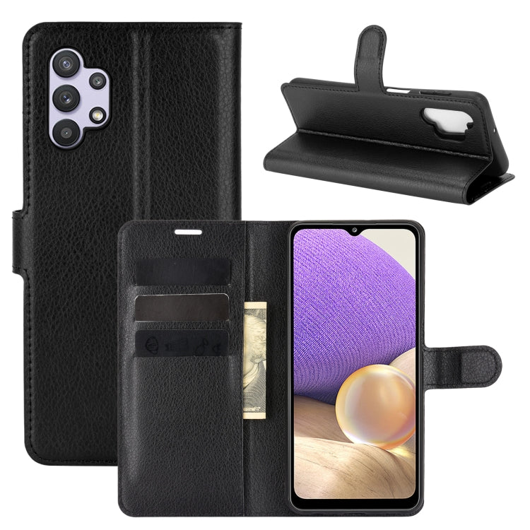 Per Samsung Galaxy A32 5G Litchi Texture Custodia protettiva a vibrazione orizzontale con supporto e slot per schede e portafoglio, For Galaxy A32 5G