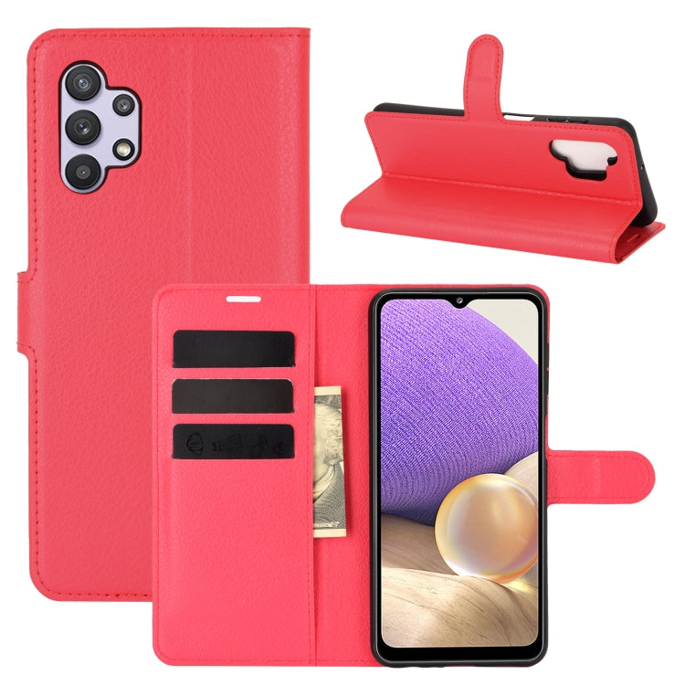 Per Samsung Galaxy A32 5G Litchi Texture Custodia protettiva a vibrazione orizzontale con supporto e slot per schede e portafoglio, For Galaxy A32 5G