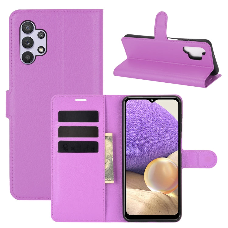 Per Samsung Galaxy A32 5G Litchi Texture Custodia protettiva a vibrazione orizzontale con supporto e slot per schede e portafoglio, For Galaxy A32 5G
