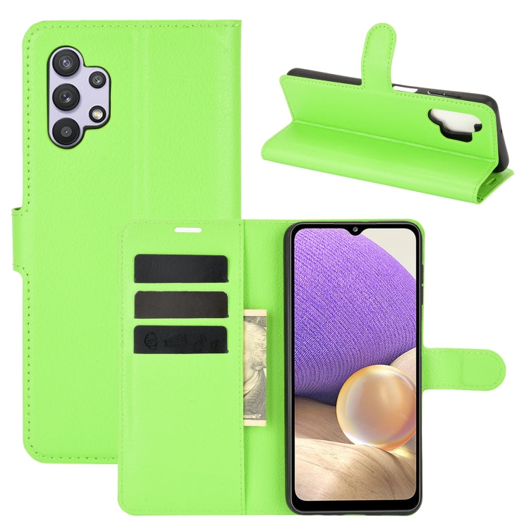 Per Samsung Galaxy A32 5G Litchi Texture Custodia protettiva a vibrazione orizzontale con supporto e slot per schede e portafoglio, For Galaxy A32 5G