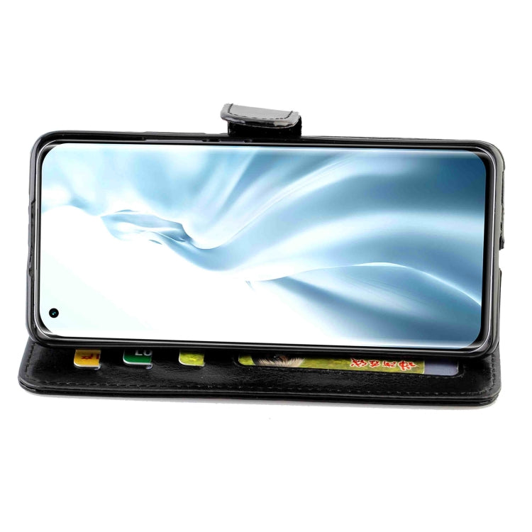 Custodia protettiva a libro orizzontale in pelle Crazy Horse Texture con supporto, slot per schede, portafoglio e cornice per foto, For Xiaomi Mi 11