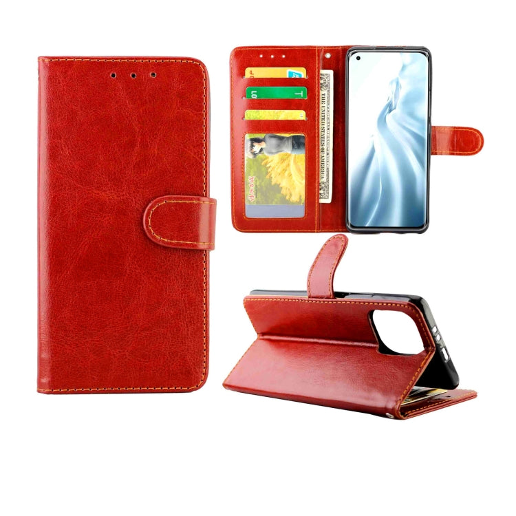 Custodia protettiva a libro orizzontale in pelle Crazy Horse Texture con supporto, slot per schede, portafoglio e cornice per foto, For Xiaomi Mi 11
