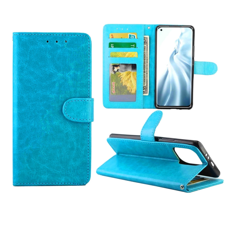 Custodia protettiva a libro orizzontale in pelle Crazy Horse Texture con supporto, slot per schede, portafoglio e cornice per foto, For Xiaomi Mi 11