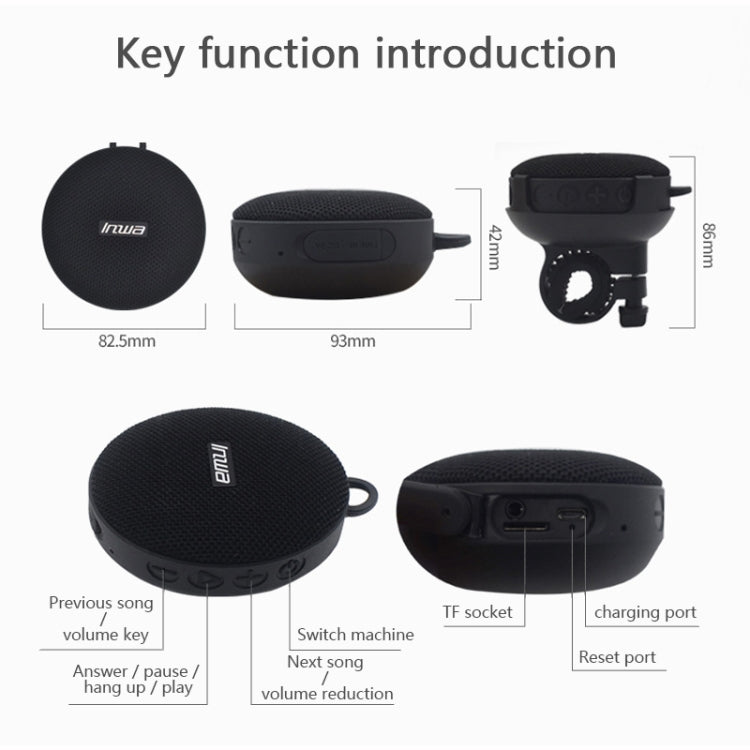 S360 Altoparlante Bluetooth portatile per bici da esterno IPX7 Altoparlante antiurto antipolvere impermeabile, supporto TF