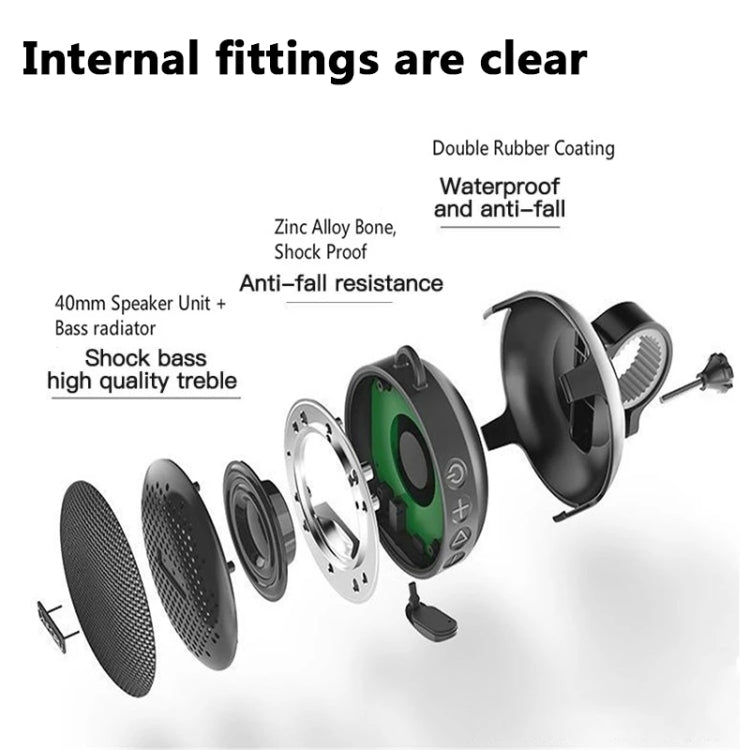 S360 Altoparlante Bluetooth portatile per bici da esterno IPX7 Altoparlante antiurto antipolvere impermeabile, supporto TF