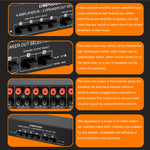 Amplificatore audio 4 ingressi 2 uscite 300W per canale