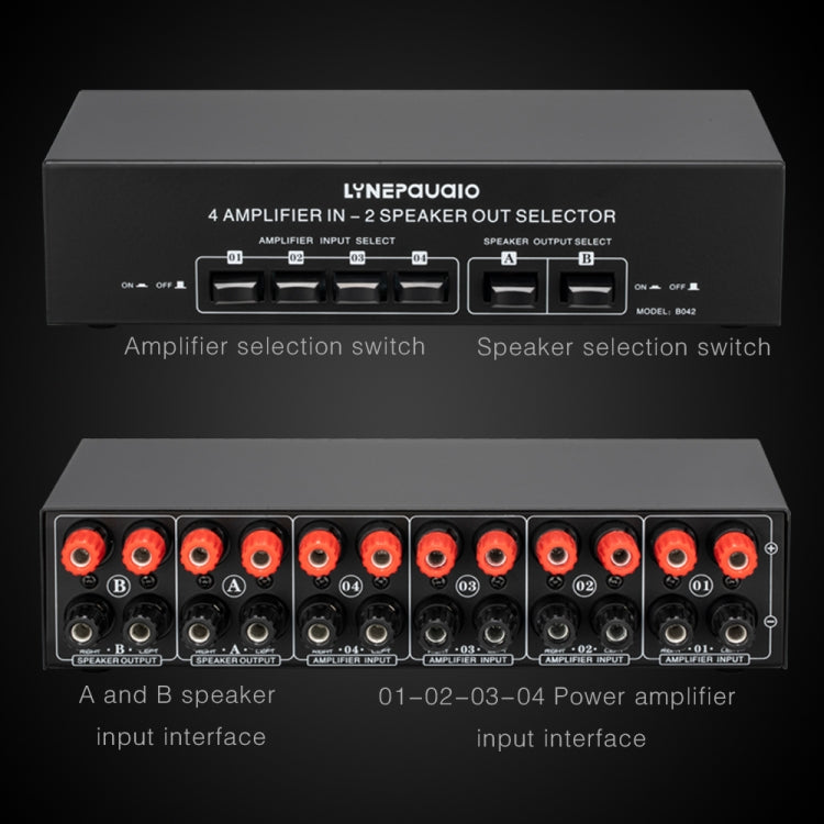 Amplificatore audio 4 ingressi 2 uscite 300W per canale