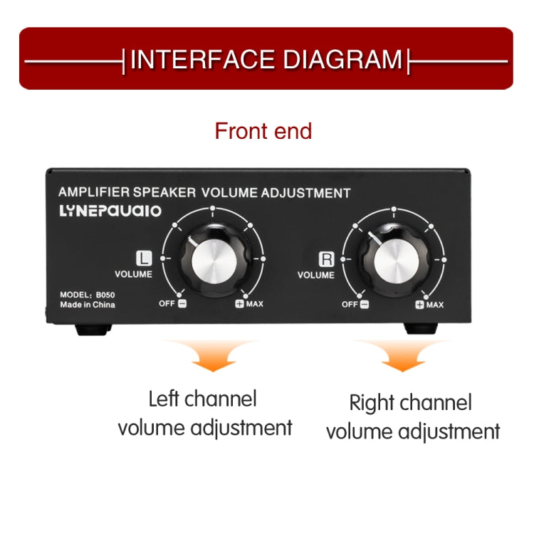 Controller di regolazione del volume dell'altoparlante passivo B050, regolazione del volume indipendente dei canali sinistro e destro, 150 W per canale, B050