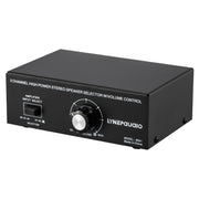 B051 Amplificatore di potenza a 2 ingressi e 1 uscita e uscita commutatore di selezione degli altoparlanti con regolazione del volume 2 amplificatori di potenza Commutatore audio Comparatore di distribuzione, B051