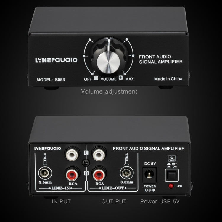 Amplificatore audio stereo con mixer e controllo volume