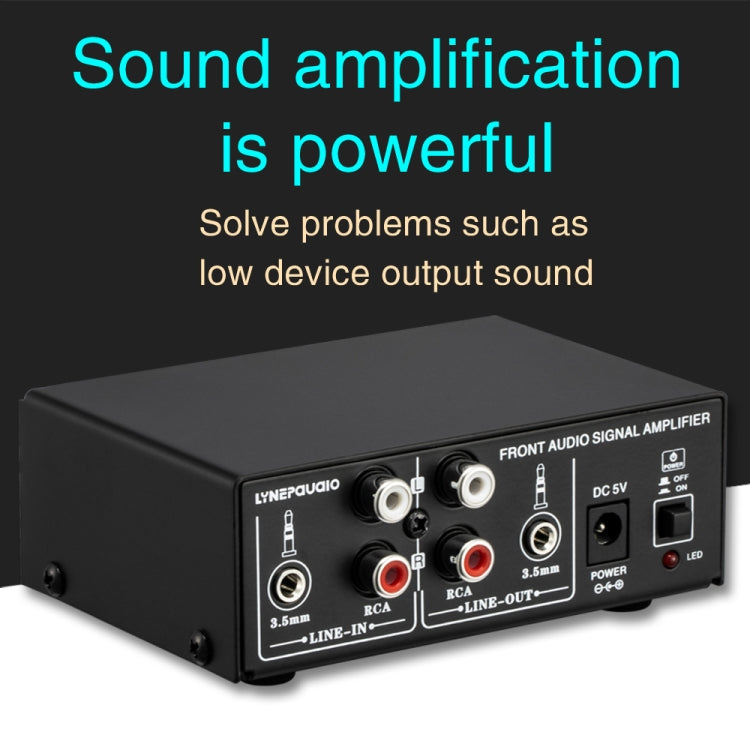 B053 Amplificatore audio stereo anteriore Amplificatore per cuffie Altoparlante con regolazione del volume, Mixer a 2 vie, Alimentatore USB 5V, Spina USA, B053