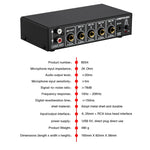 Mixer microfonico a 4 canali con uscita stereo USB 5V