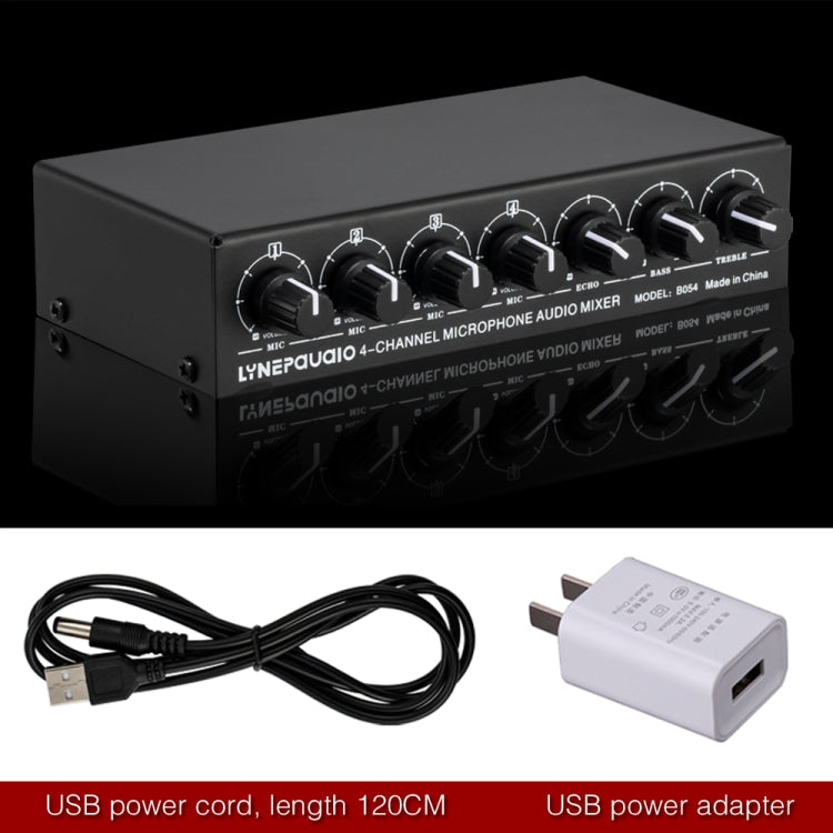 Mixer microfonico a 4 canali con uscita stereo USB 5V