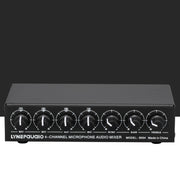 B054 Mixer microfonico a 4 canali supporta l'uscita stereo con regolazione degli alti e dei bassi del riverbero, alimentazione USB 5V, spina americana, B054