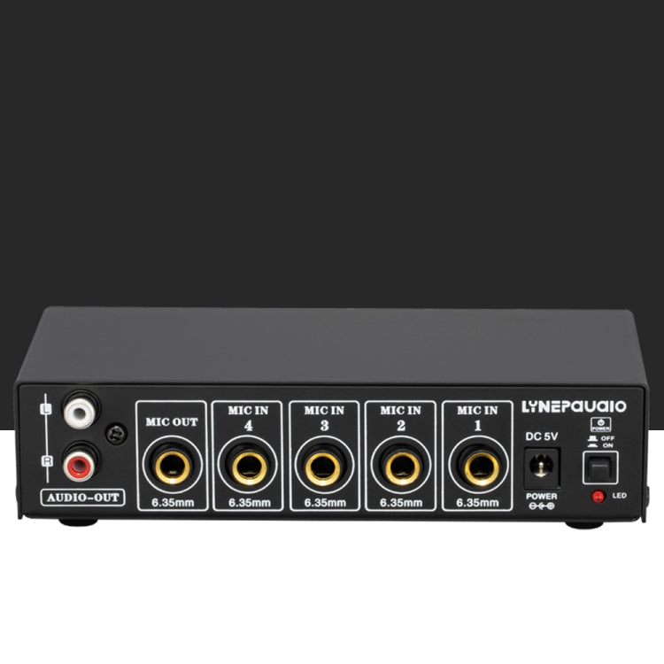 Mixer microfonico a 4 canali con uscita stereo USB 5V