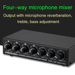 Mixer microfonico a 4 canali con uscita stereo USB 5V