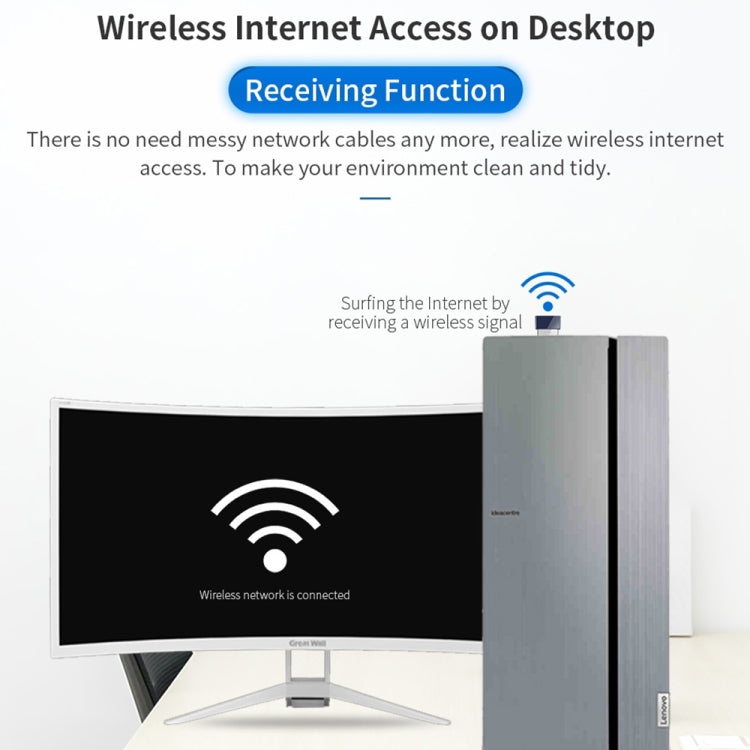 COMFAST CF-723B Mini adattatore WiFi Bluetooth USB 2 in 1 Ricevitore per scheda di rete wireless da 150 Mbps, CF-723B