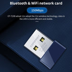 COMFAST CF-723B Mini adattatore WiFi Bluetooth USB 2 in 1 Ricevitore per scheda di rete wireless da 150 Mbps, CF-723B