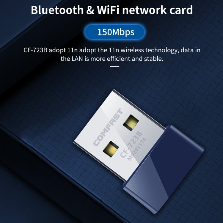 COMFAST CF-723B Mini adattatore WiFi Bluetooth USB 2 in 1 Ricevitore per scheda di rete wireless da 150 Mbps, CF-723B