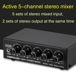 Mixer stereo attivo a 5 canali con uscita USB 5V