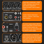 Mixer audio 3 canali con amplificatore e regolatore toni
