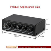 Mixer a 3 canali Amplificatore stereo frontale Regolatore alti/medi/bassi, Alimentatore USB 5V, Spina USA, B056