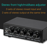 Mixer audio 3 canali con amplificatore e regolatore toni