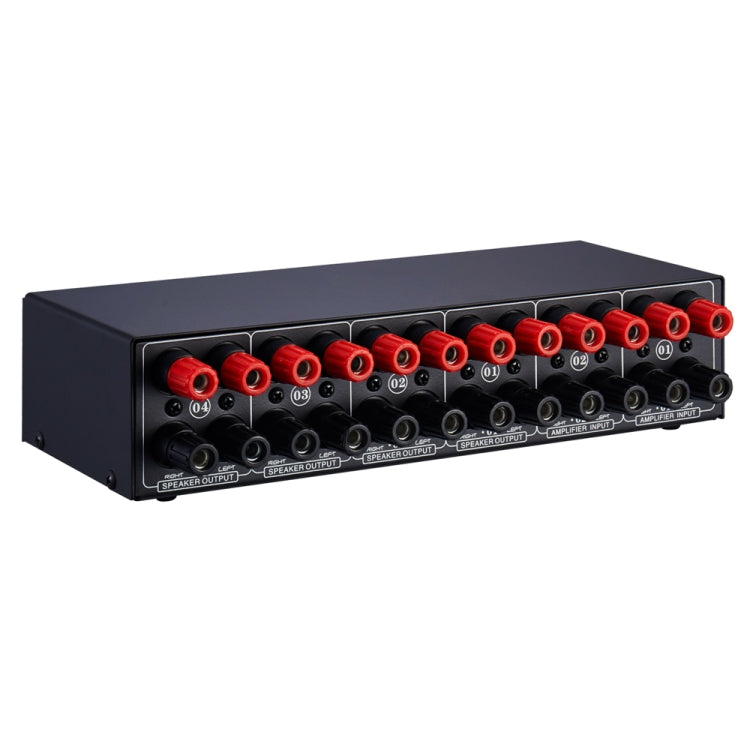 B032 Amplificatore di potenza 2 ingressi 4 uscite Commutatore audio Altoparlante Qualità audio senza perdita di qualità 300 W per canale Commutatore Distributore Comparatore con funzione di monitoraggio cuffie / Ingresso audio, B032