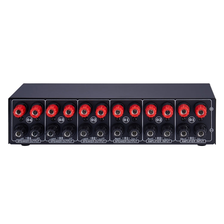 B032 Amplificatore di potenza 2 ingressi 4 uscite Commutatore audio Altoparlante Qualità audio senza perdita di qualità 300 W per canale Commutatore Distributore Comparatore con funzione di monitoraggio cuffie / Ingresso audio, B032