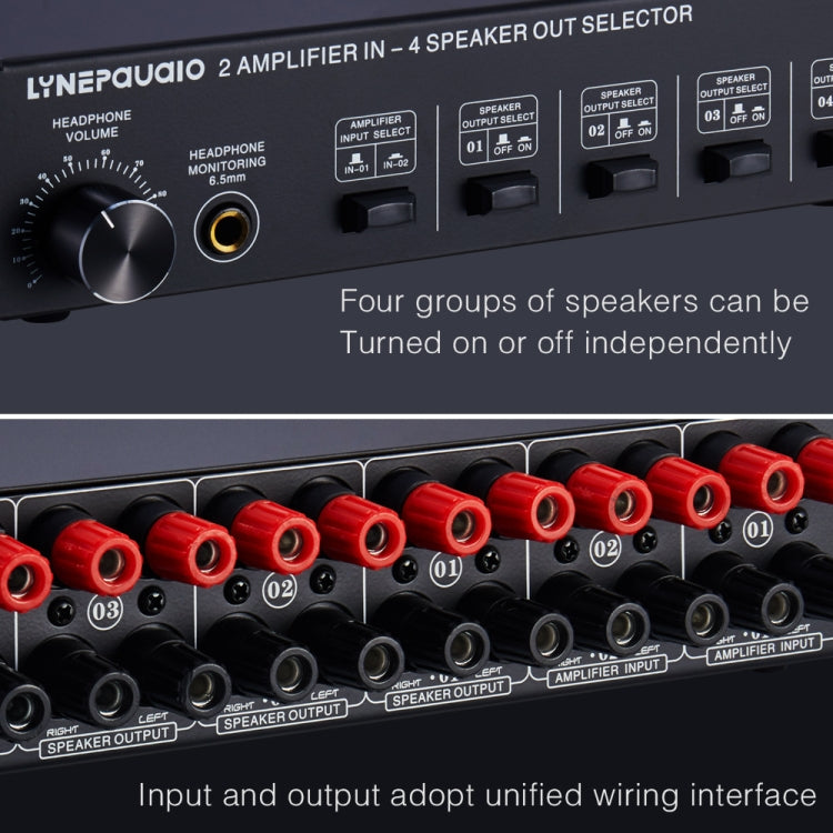 Amplificatore audio 2 ingressi 4 uscite 300W per canale