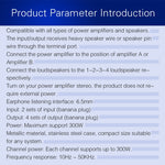 Amplificatore audio 2 ingressi 4 uscite 300W per canale