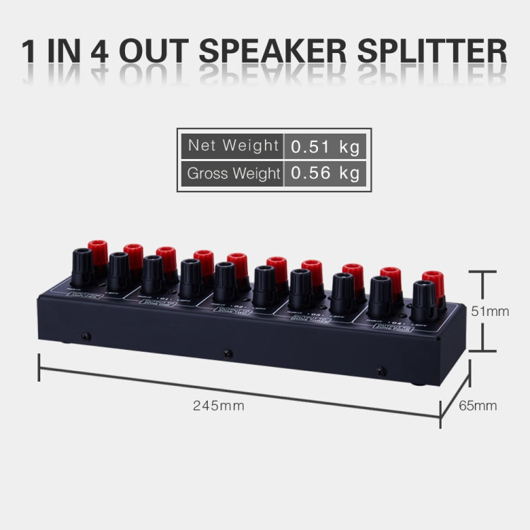 Distributore audio 1 ingresso 4 uscite 300W per canale