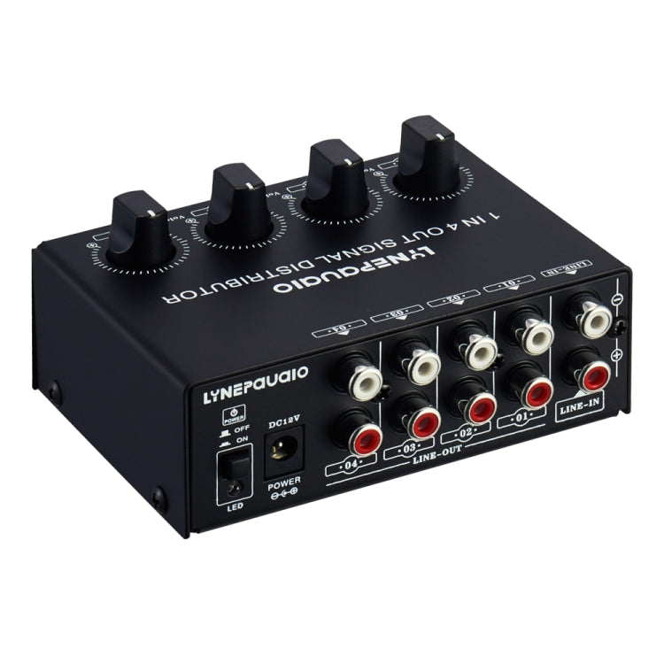 Amplificatore segnale stereo 1 ingresso 4 uscite RCA