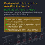 Amplificatore segnale stereo 1 ingresso 4 uscite RCA