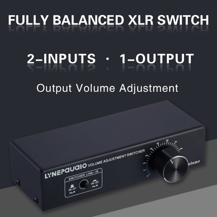 Switcher XLR 2 ingressi e 1 uscita Altoparlante passivo preattivo completamente bilanciato Switcher di controllo del volume senza perdita di dati, B028