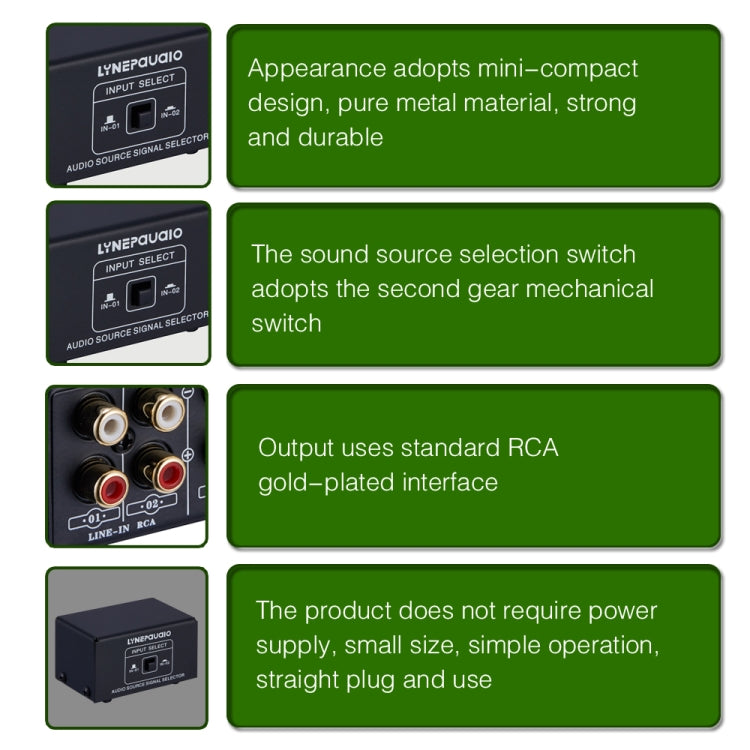 Commutatore audio 2 ingressi 1 uscita RCA B101