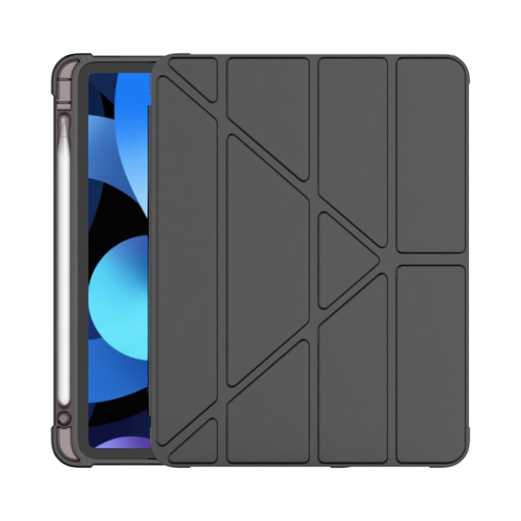 Custodia protettiva in TPU opaca anti-caduta in pelle PU con superficie multi-piegatura con slot per penna per iPad Air 2020 10.9