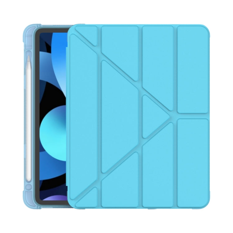 Custodia protettiva in TPU opaca anti-caduta in pelle PU con superficie multi-piegatura con slot per penna per iPad Air 2020 10.9