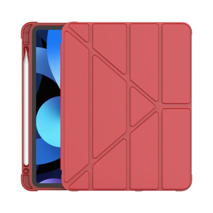 Custodia protettiva in TPU opaca anti-caduta in pelle PU con superficie multi-piegatura con slot per penna per iPad Air 2020 10.9