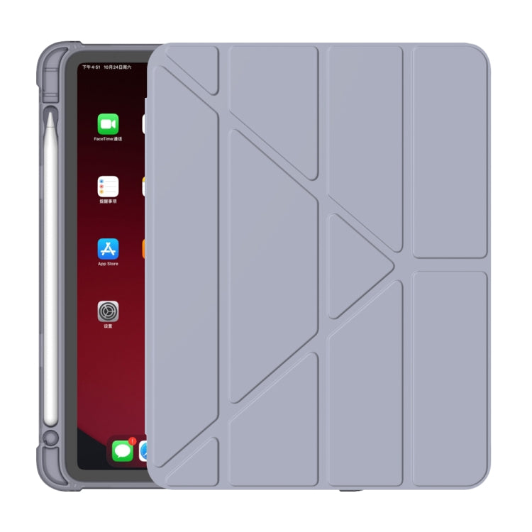 Custodia protettiva in TPU opaca anti-caduta in pelle PU con superficie multi-piegatura con slot per penna per iPad Air 2020 10.9