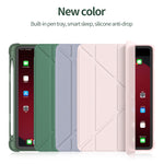 Custodia protettiva in TPU opaca anti-caduta in pelle PU con superficie multi-piegatura con slot per penna per iPad Air 2020 10.9