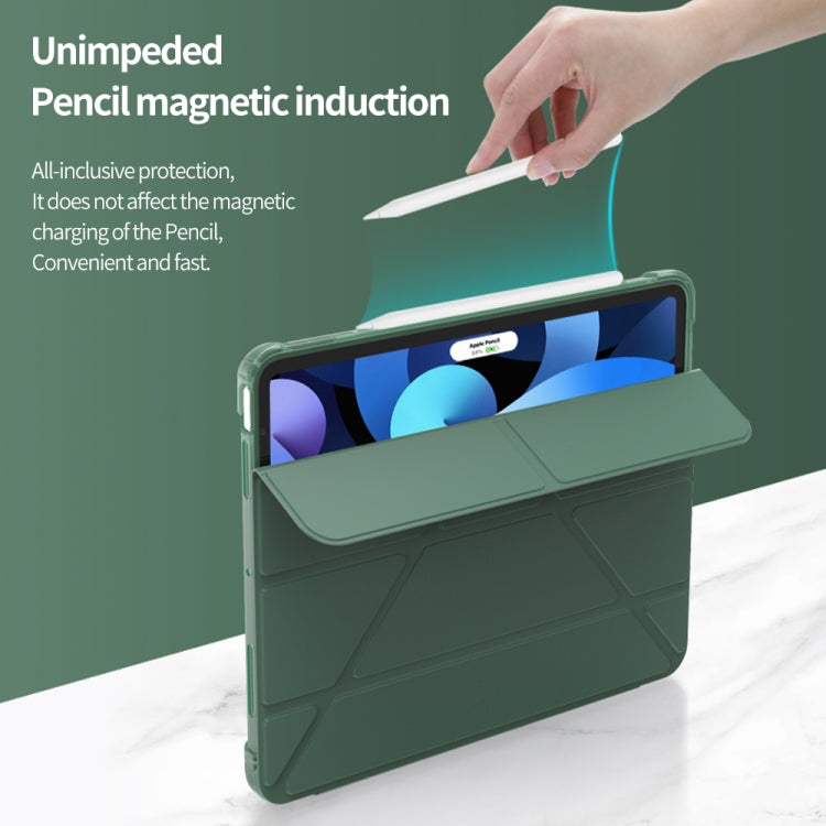 Custodia protettiva in TPU opaca anti-caduta in pelle PU con superficie multi-piegatura con slot per penna per iPad Air 2020 10.9