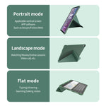 Custodia protettiva in TPU opaca anti-caduta in pelle PU con superficie multi-piegatura con slot per penna per iPad Air 2020 10.9