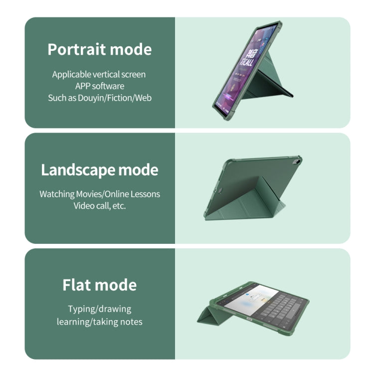 Custodia protettiva in TPU opaca anti-caduta in pelle PU con superficie multi-piegatura con slot per penna per iPad Air 2020 10.9