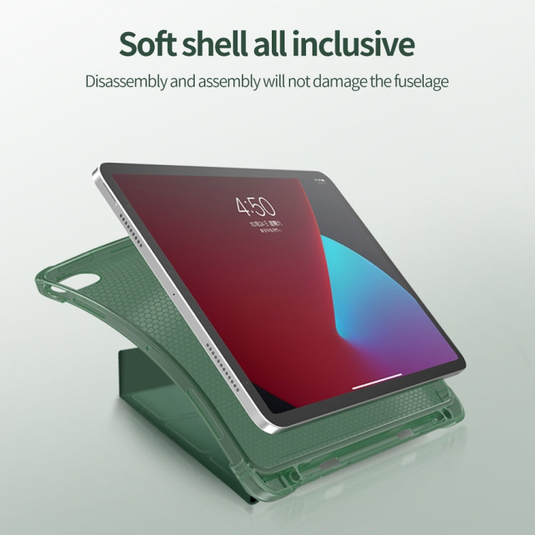 Custodia protettiva in TPU opaca anti-caduta in pelle PU con superficie multi-piegatura con slot per penna per iPad Air 2020 10.9