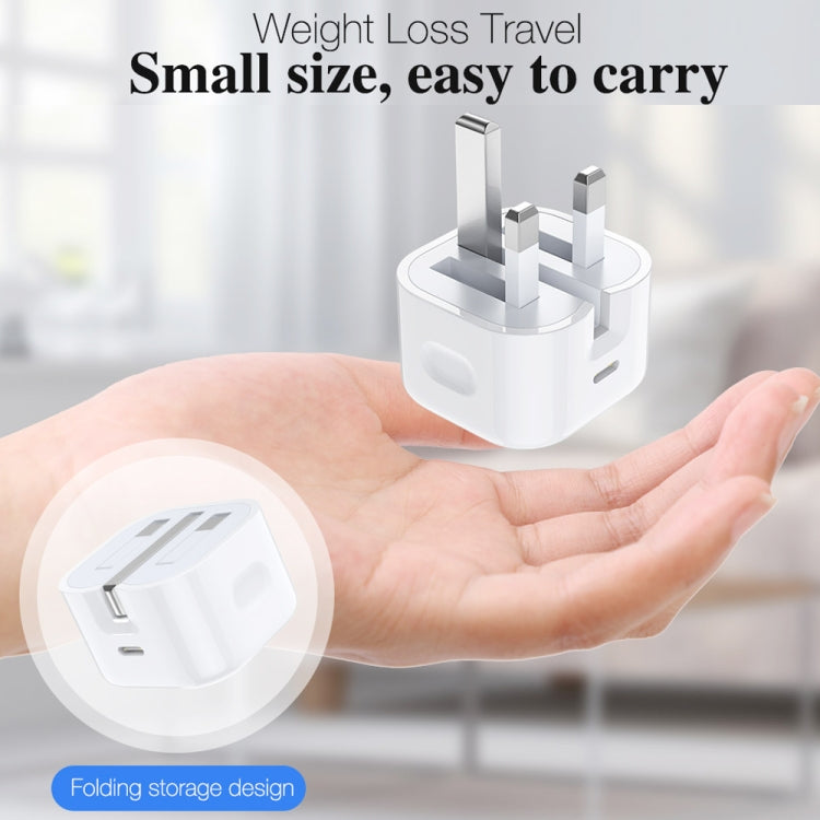 Caricabatterie da viaggio pieghevole 20W USB-C PD 3.0 con cavi 2m